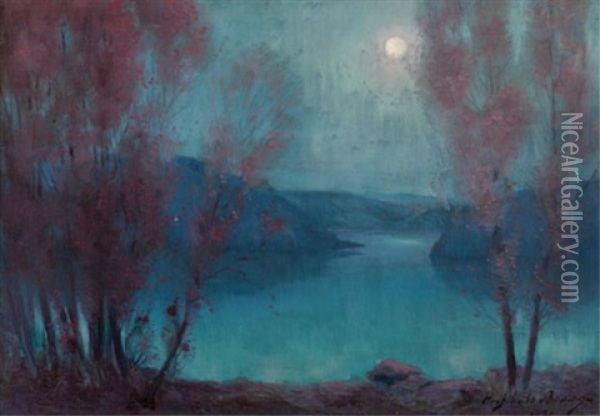 Harvest Moon Oil Painting - Joseph Archibald Browne