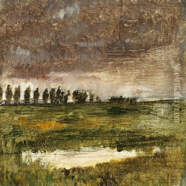 Landscape Near Lyngby North Of Copenhagen Oil Painting - Vilhelm Hammershoi