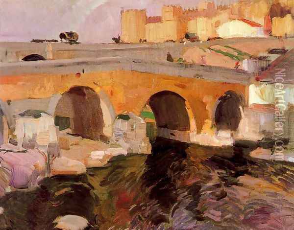 The Old Bridge in Avila Oil Painting - Joaquin Sorolla Y Bastida