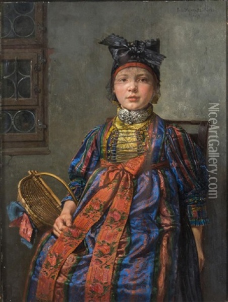 Girl In Oriental Dress Oil Painting - Fritz Steinmetz-Noris