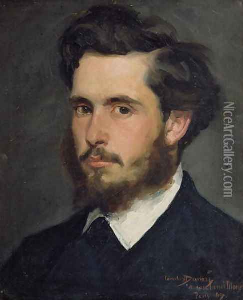 Portrait of Claude Monet (1840-1926) 1867 Oil Painting - Carolus (Charles Auguste Emile) Duran