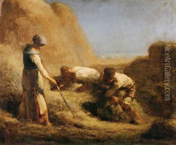 Trussing Hay Oil Painting - Jean-Francois Millet