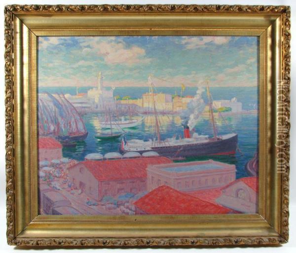 Mediterranean Port Oil Painting - Charles Rolt