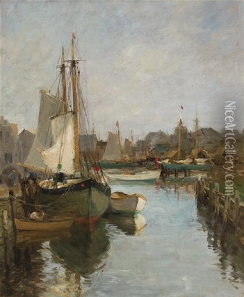 Gloucester Docks Oil Painting - Charles Paul Gruppe