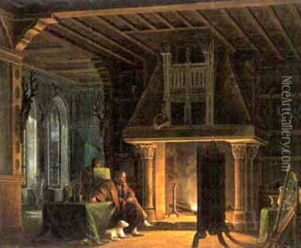 Am Warmenden Feuer Oil Painting - Giovanni Battista (Johann Baptist) Pian