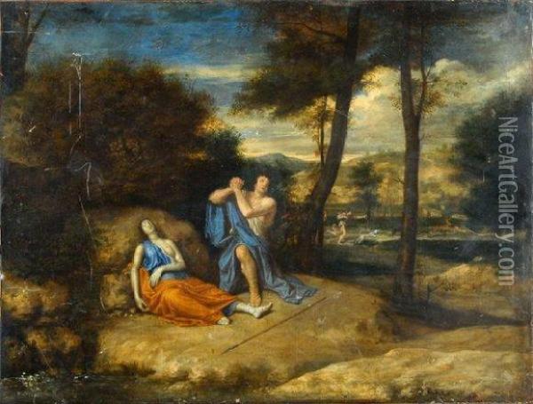 Scene Mythologique Oil Painting - Francisque I Millet