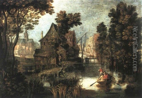 Paysage Avec Embarcation Oil Painting - Jan Brueghel the Elder