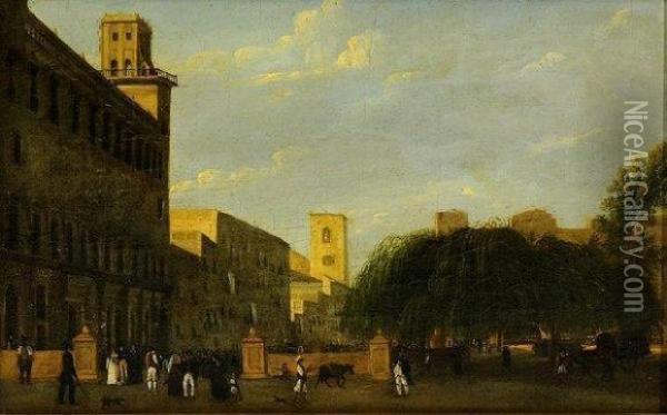 Vue D'une Ville Italienne Oil Painting - Guiseppe Canella