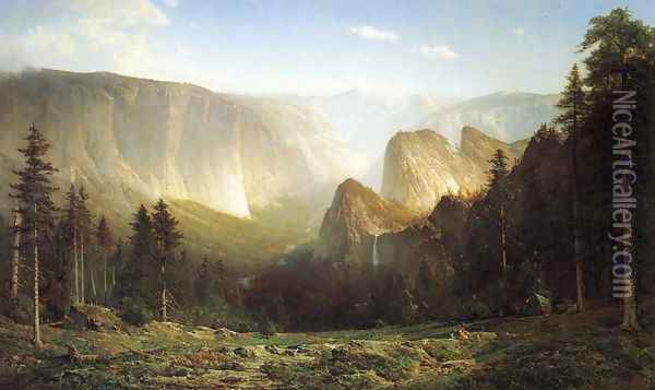 Piute camp, Great Canyon of the Sierra, Yosemite Oil Painting - Thomas Hill