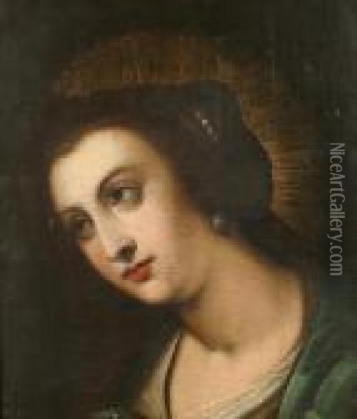 A Female Saint. Oil Painting - Gortzius Geldorp