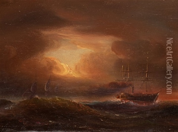 Marine Oil Painting - Arnold Abraham Plagemann
