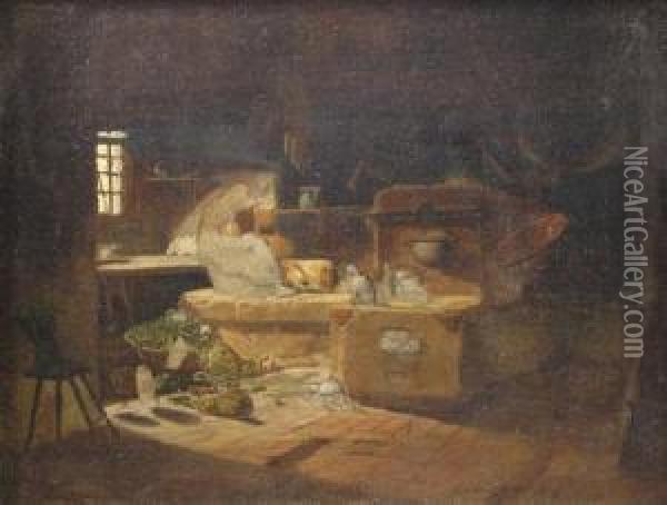 Kitchen From Wallachia Oil Painting - Franz Bohumir Zverina