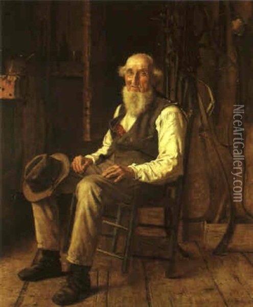 Moment's Contemplation Oil Painting - John George Brown