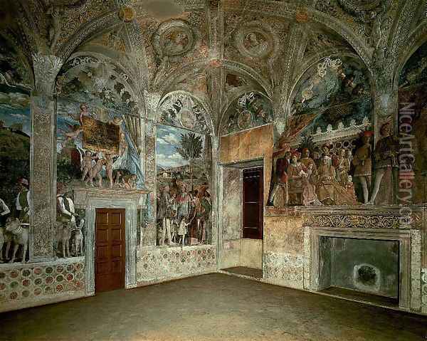 View Of The West And North Walls Oil Painting - Andrea Mantegna