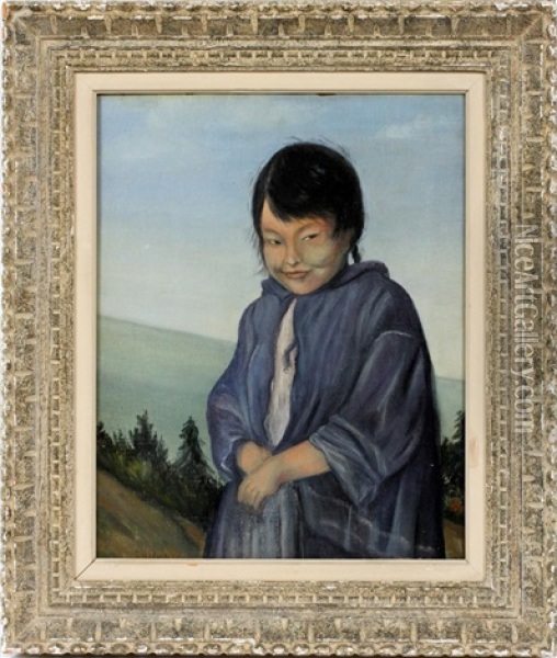 Young Hawaiian Girl Oil Painting - Grace Carpenter Hudson