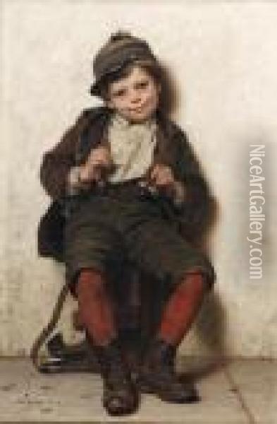Shoeshine Boy Oil Painting - John George Brown
