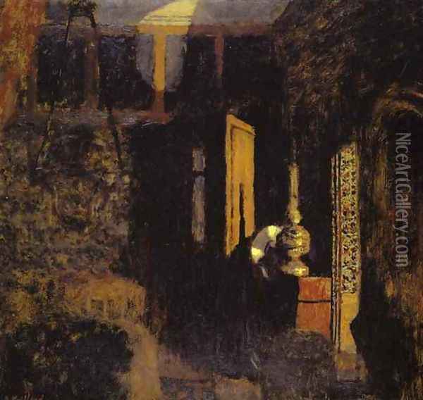 Interior Scene, Called 'Mystery'. (Scene d'Interieur, dit 'Mystere') 1896-97 Oil Painting - Jean-Edouard Vuillard