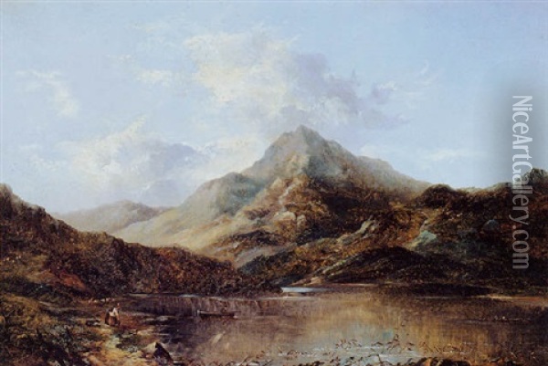 Mountain Landscape (near Snowden, North Wales) Oil Painting - Sidney Richard Percy