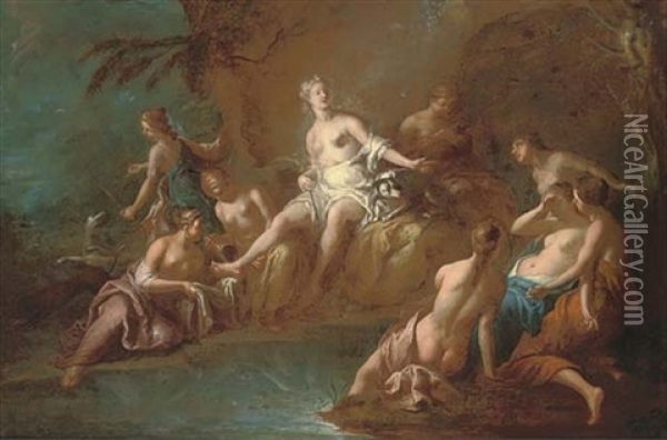 Diana And Her Nymphs Bathing Oil Painting - Jean Marc Nattier