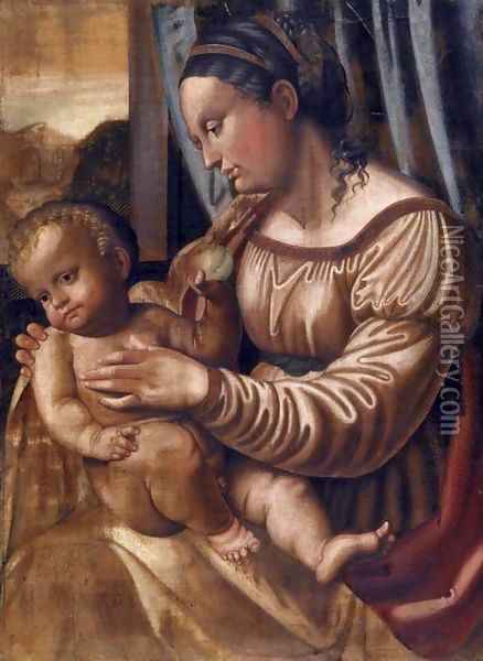 Madonna and Child Oil Painting - Callisto Piazza Da Lodi