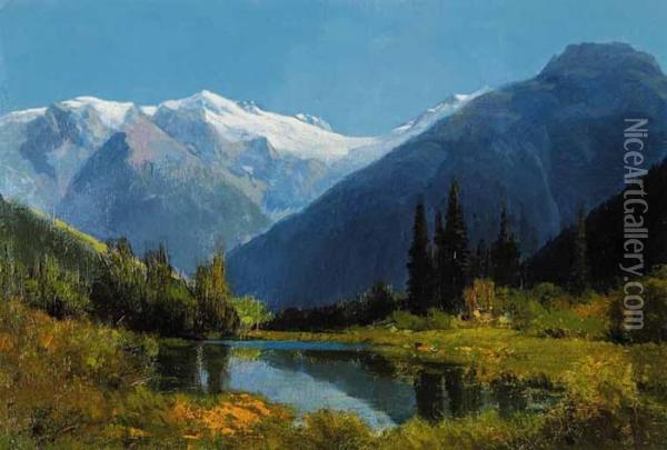 Purcell Glacier Oil Painting - Frederic Marlett Bell-Smith