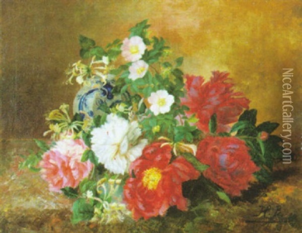 Bloemenstilleven Oil Painting - Hubert Bellis