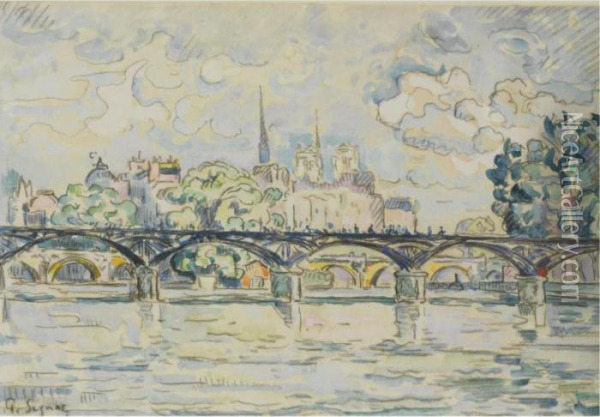 Paris, Le Pont Des Arts Oil Painting - Paul Signac