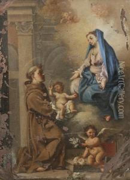 The Vision Of Saint Anthony Of Padua Oil Painting - Pietro Bardellino