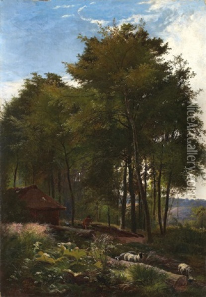 Berger A L'oree De La Foret Oil Painting - Sidney Richard Percy
