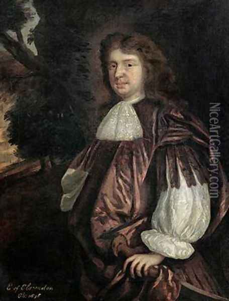 Edward Hyde Earl of Clarendon Oil Painting - Sir Peter Lely