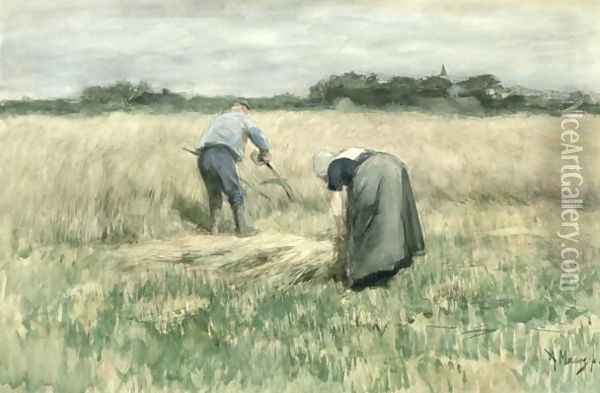 The Harvest Oil Painting - Anton Mauve
