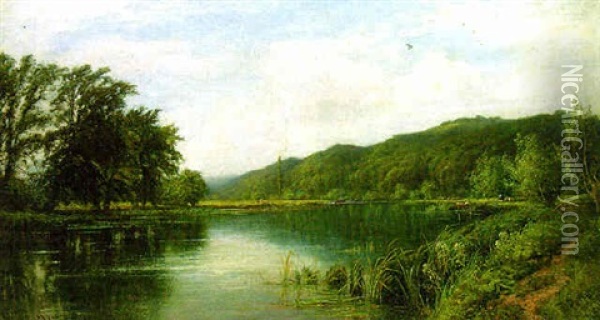 Above Marsh Lock, Henley Oil Painting - Henry John Kinnaird