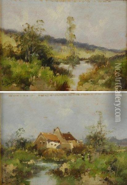 Le Moulin A Eau-petit Etang Deux Oil Painting - Eugene Galien-Laloue