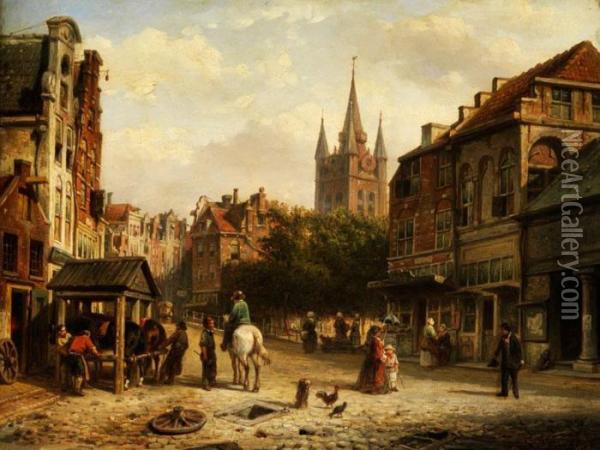 Ansicht Von Delft Oil Painting - Cornelis Springer