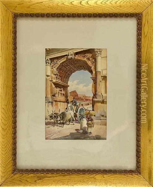 Arch Of Constantine, Rome Oil Painting - Roberto Gigli