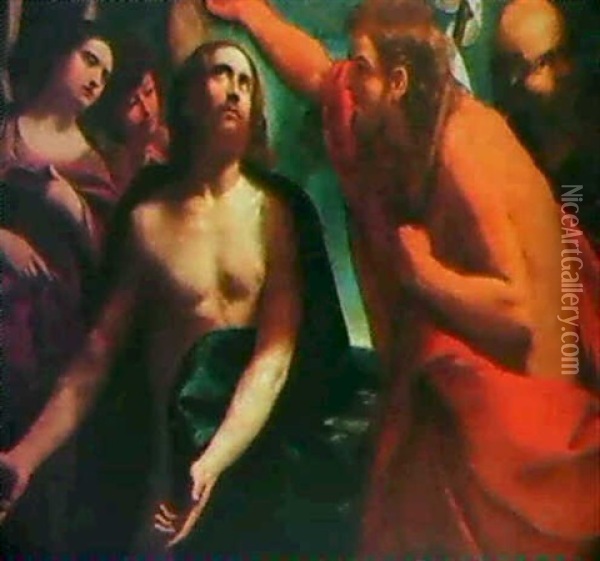 Die Taufe Christi. Oil Painting - Giovanni Francesco Romanelli