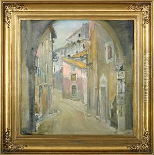 A Street Scenery Oil Painting - Peter Busch