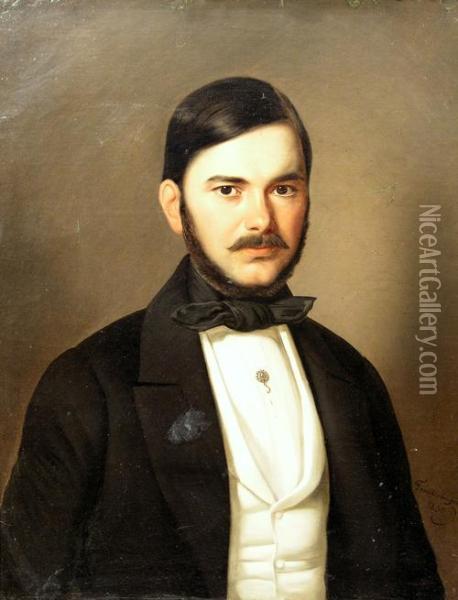 Man Portrait Oil Painting - Johann Frankenberger