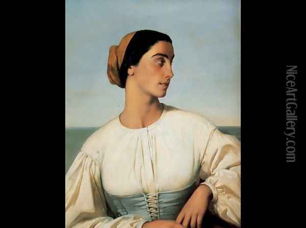 Woman from St. Jean de Luz Oil Painting - Eugene-Emmanuel Amaury-Duval