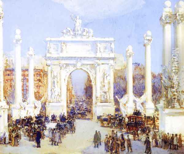 Dewey's Arch Oil Painting - Frederick Childe Hassam