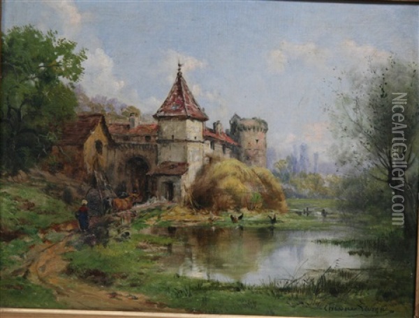Ferme Fortifiee Oil Painting - Theodore Levigne