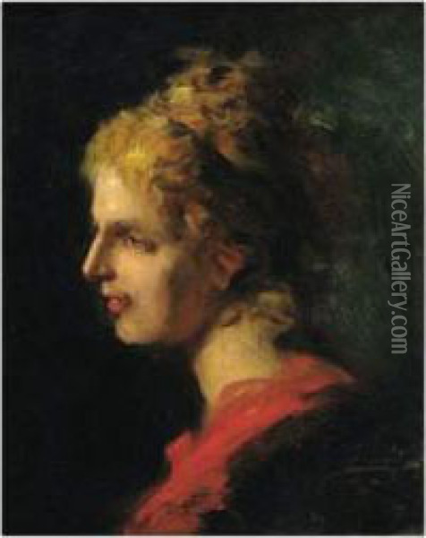 Portrait De Femme Blonde De Profil Oil Painting - Carolus (Charles Auguste Emile) Duran