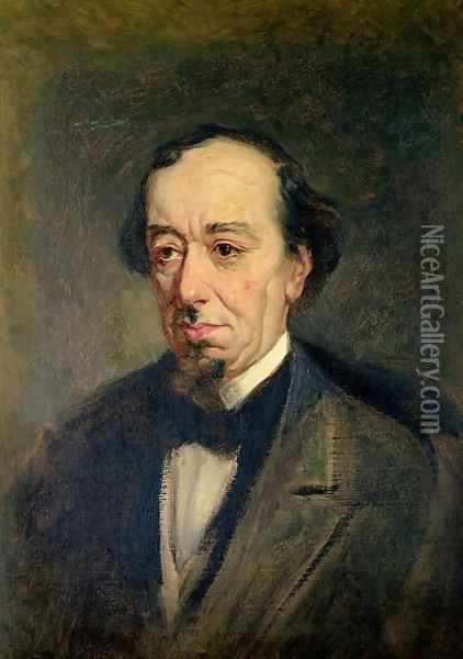 Benjamin Disraeli, Earl of Beaconsfield, 1877 Oil Painting - Theodore Blake Wirgman