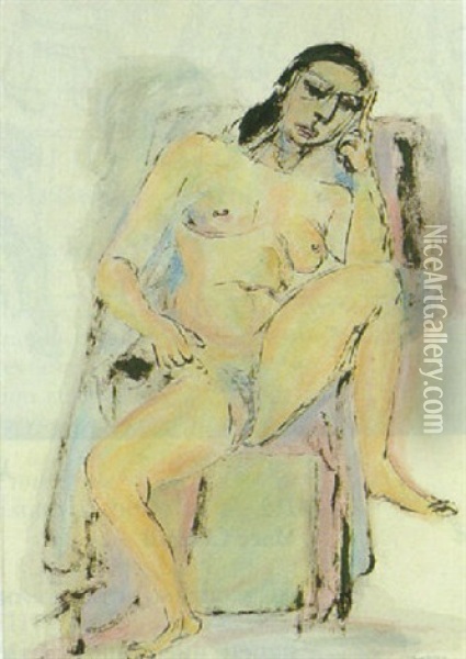 Nude Oil Painting - Jankel Adler
