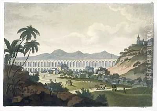 The aqueduct in Rio de Janeiro Oil Painting - D.K. Bonatti