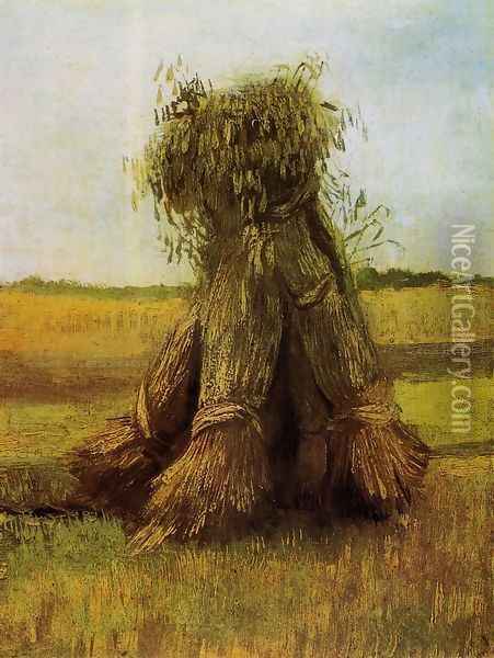 Sheaves Of Wheat In A Field Oil Painting - Vincent Van Gogh