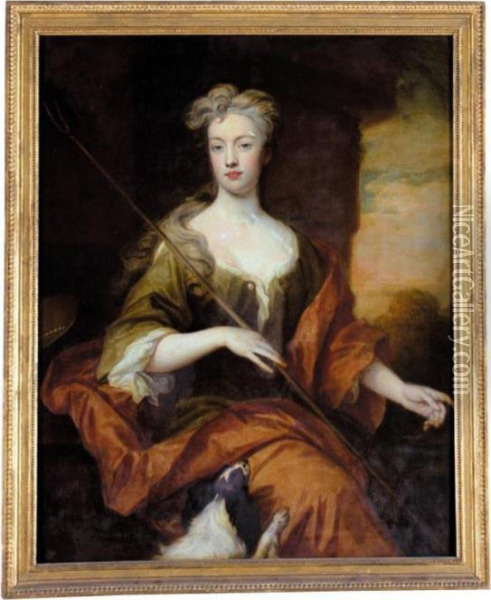 Portrait Of Lady Sophia Osborne, Baroness Lempster Oil Painting - Sir Godfrey Kneller