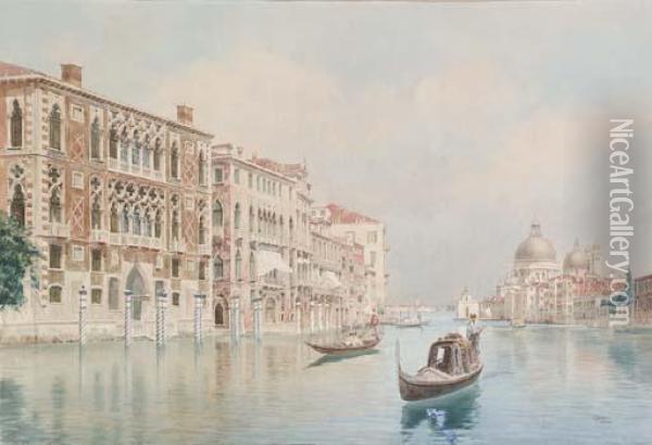 Venezia, Il Canal Grande Oil Painting - Carlo Menegazzi