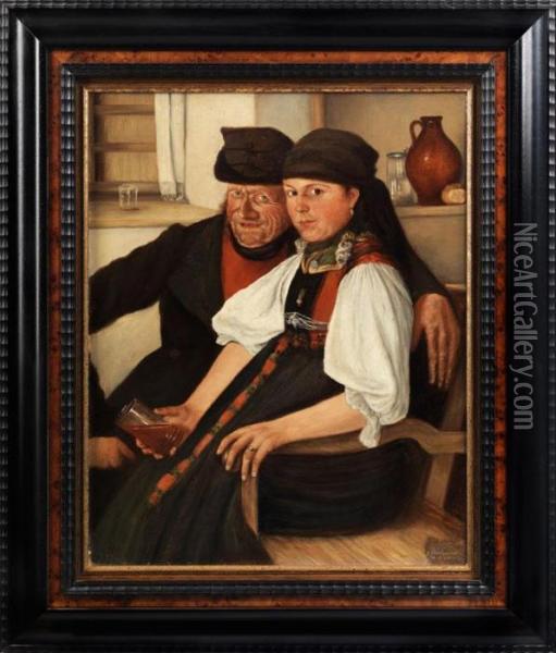 Das Ungleiche Paar Oil Painting - Wilhelm Leibl