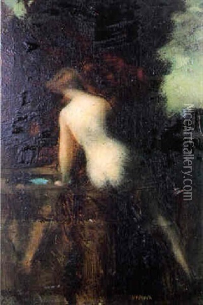 Femme Nu De Dos Oil Painting - Jean Jacques Henner